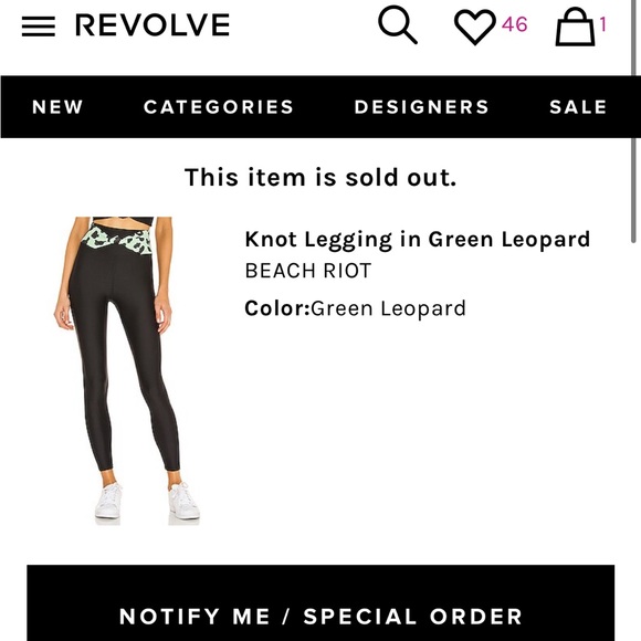 Beach Riot Knot Legging in Green Leopard - Picture 3 of 3